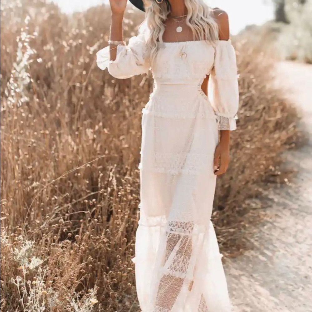 Porsha Off The Shoulder Maxi cut out dress